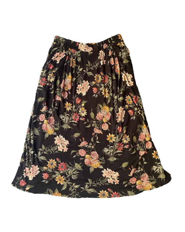 Vintage 90’s Flower Skirt satin skirt smooth