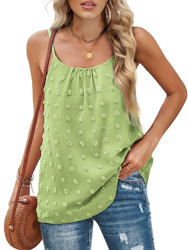 Tops Round Neck Pompom Sleeveless Tank Top graphic tank top