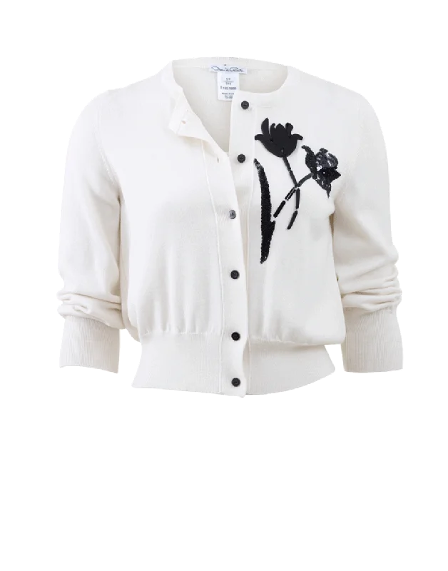 Embroidered Floral Cardigan Nylon Fabric Polyester Fabric Spandex Fabric