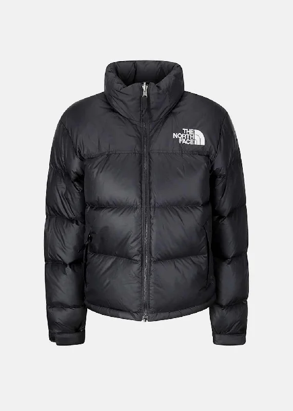 Black Women's 1996 Retro Nuptse Jacket Toggled Jacket Drawstring Jacket Belted Jacket Black Women's 1996 Retro Nuptse Jacket Toggled Jacket Drawstring Jacket Belted Jacket