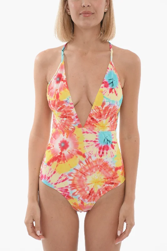 Zadig&Voltaire Tie-Dye Effect V-Neck One Piece Swimsuit 46 Italian size Bold Color Swimsuit Zadig&Voltaire Tie-Dye Effect V-Neck One Piece Swimsuit 46 Italian size Bold Color Swimsuit