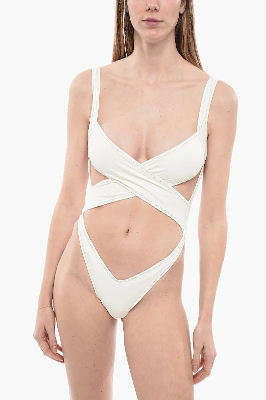 Reina Olga Front Crossed EXOTICA One Piece Swimsuit L Standard size Mesh Detail Bikini Reina Olga Front Crossed EXOTICA One Piece Swimsuit L Standard size Mesh Detail Bikini