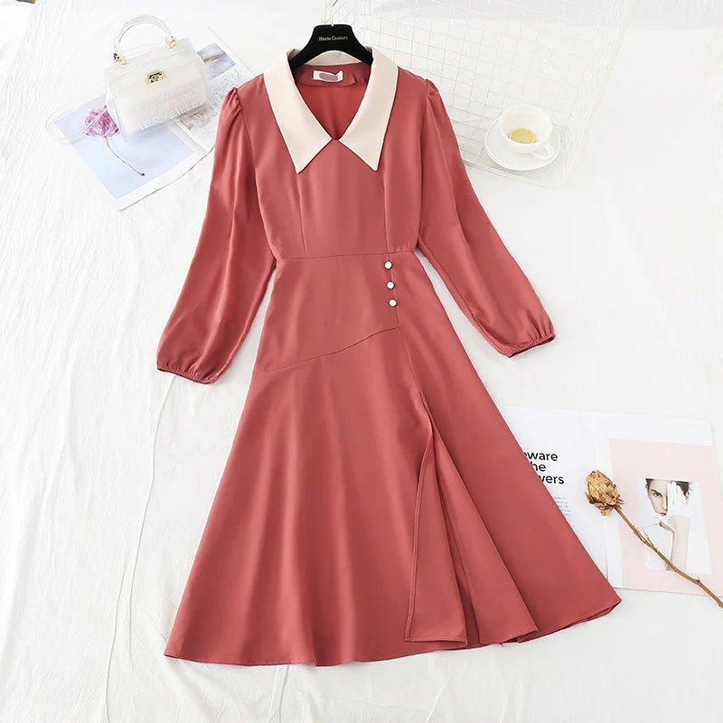 New waist closing thin French retro careful machine split skirt 4711 lightweight skirt design New waist closing thin French retro careful machine split skirt 4711 lightweight skirt design